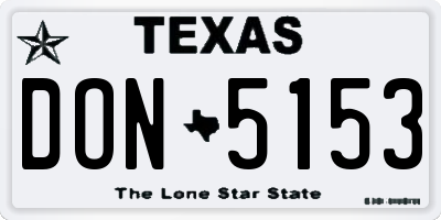 TX license plate DON5153