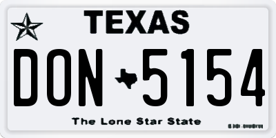 TX license plate DON5154