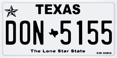 TX license plate DON5155