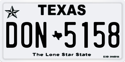 TX license plate DON5158