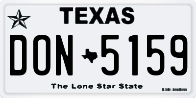 TX license plate DON5159