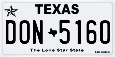 TX license plate DON5160