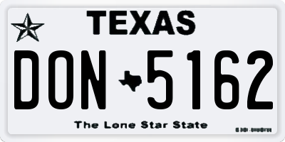TX license plate DON5162