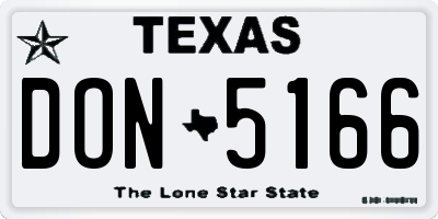 TX license plate DON5166