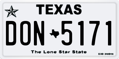 TX license plate DON5171