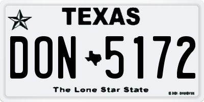 TX license plate DON5172