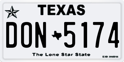 TX license plate DON5174