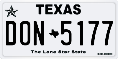 TX license plate DON5177