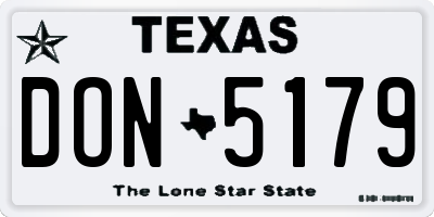 TX license plate DON5179
