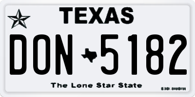TX license plate DON5182