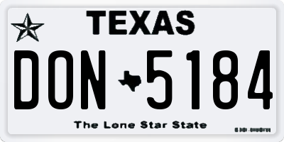 TX license plate DON5184