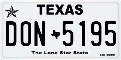 TX license plate DON5195