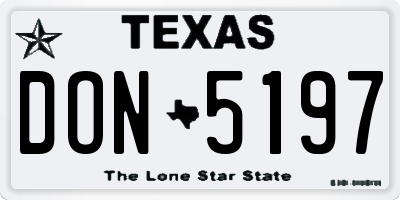 TX license plate DON5197