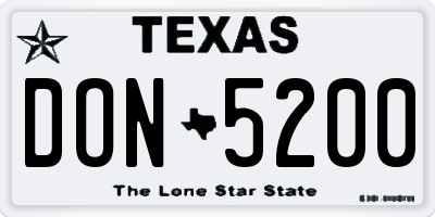 TX license plate DON5200
