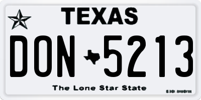 TX license plate DON5213