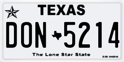 TX license plate DON5214