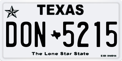 TX license plate DON5215