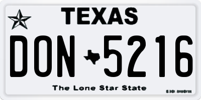 TX license plate DON5216