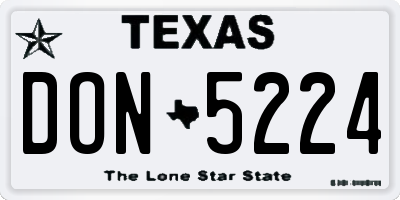 TX license plate DON5224