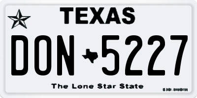 TX license plate DON5227