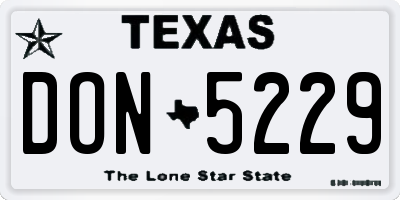 TX license plate DON5229