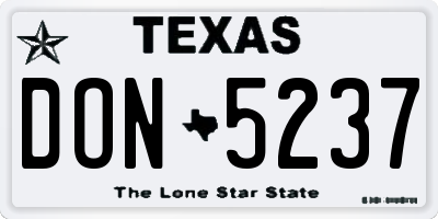 TX license plate DON5237