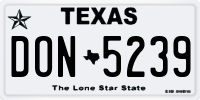 TX license plate DON5239
