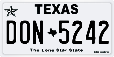 TX license plate DON5242