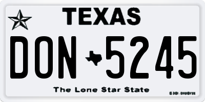 TX license plate DON5245
