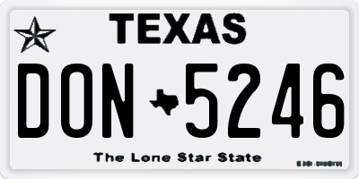 TX license plate DON5246