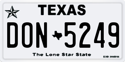 TX license plate DON5249