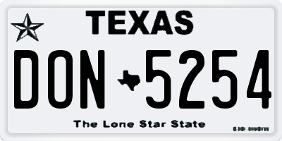 TX license plate DON5254