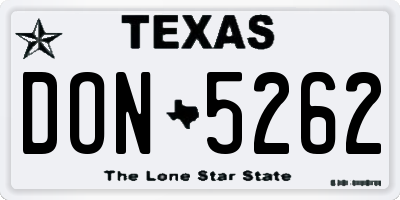 TX license plate DON5262