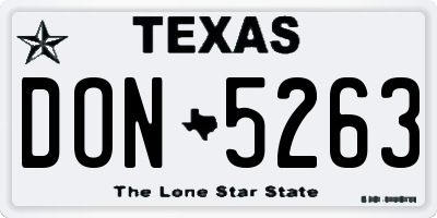 TX license plate DON5263