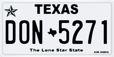 TX license plate DON5271