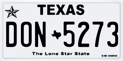 TX license plate DON5273