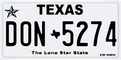 TX license plate DON5274