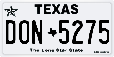 TX license plate DON5275