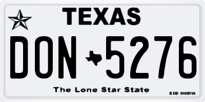TX license plate DON5276