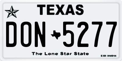 TX license plate DON5277