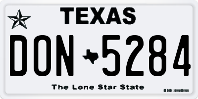 TX license plate DON5284