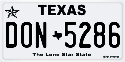 TX license plate DON5286