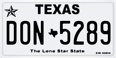 TX license plate DON5289