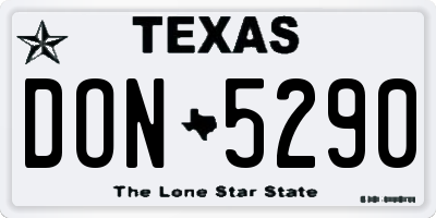TX license plate DON5290