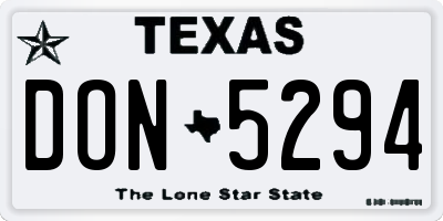 TX license plate DON5294