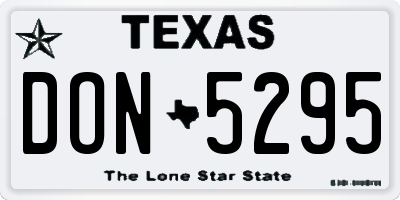 TX license plate DON5295