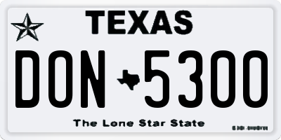 TX license plate DON5300