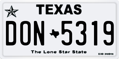 TX license plate DON5319