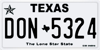 TX license plate DON5324