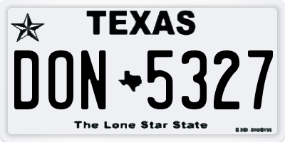 TX license plate DON5327